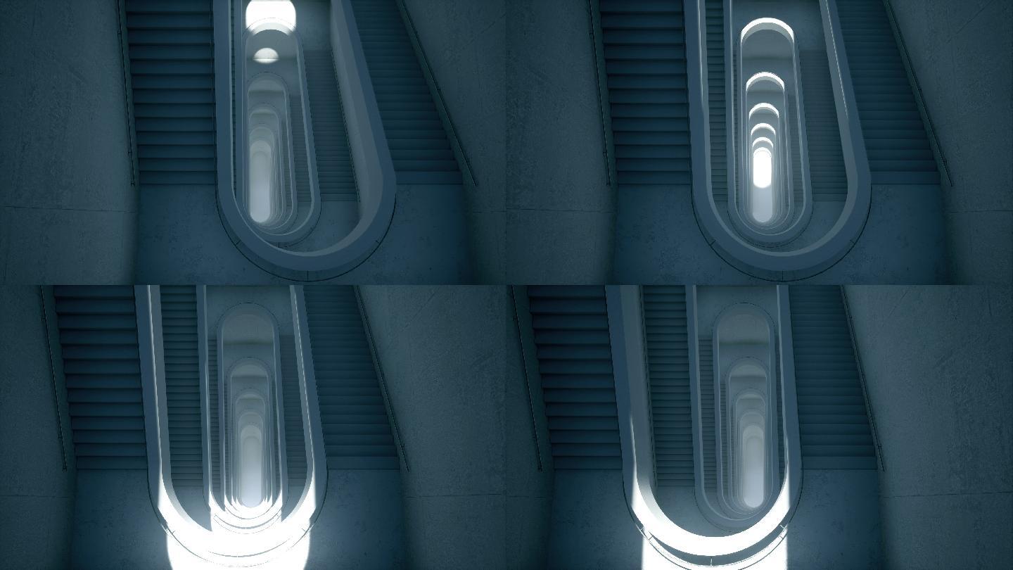 螺旋楼梯特效视频3D抽象