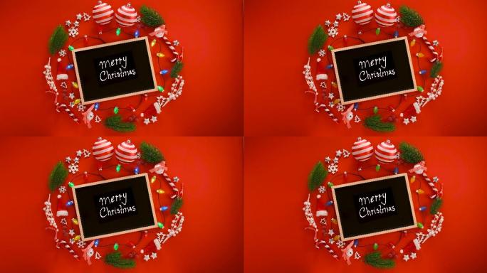圣诞装饰贺卡节日黑板抠像大屏