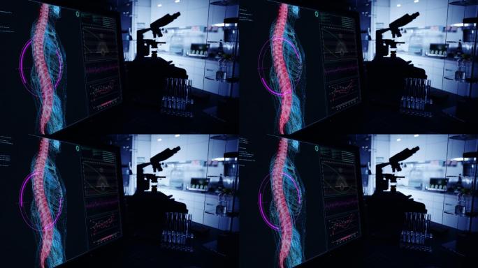 现代实验室医疗监视器透视显示屏医学数据