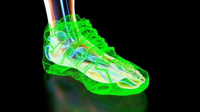 鞋子设计研究3D扫描展厅数字动画三维绿色