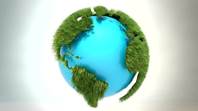 转动的地球绿色地球爱护地球环境生态地球保