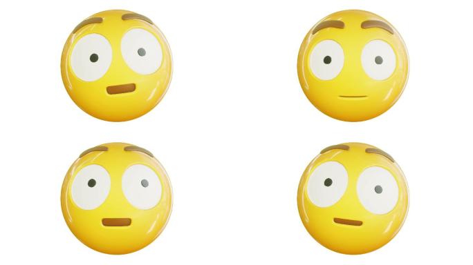 动画表情符号。emoji小黄头点头眨眼