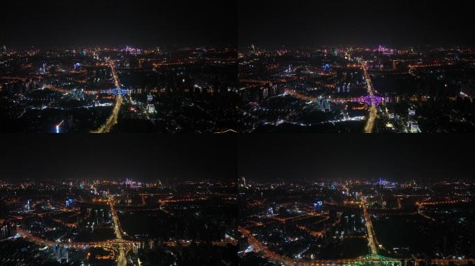 5K高空航拍长沙城区夜景