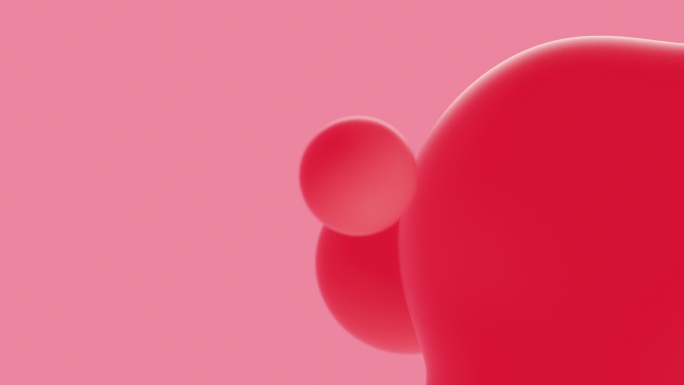 粉红色水滴在周围漂浮的循环动画