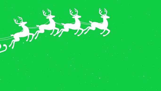 圣诞老人动画绿幕绿屏抠像合成麋鹿