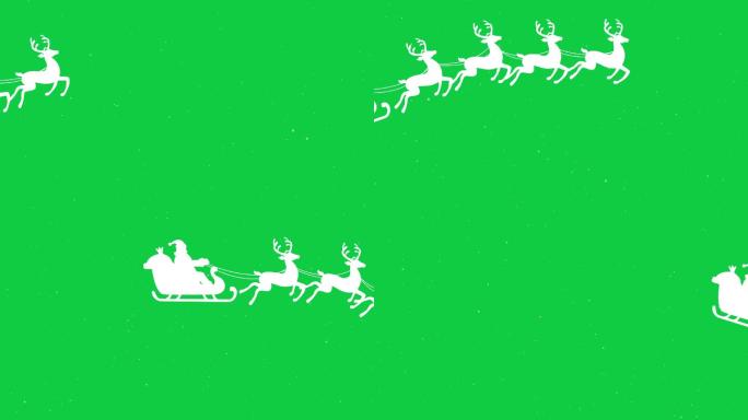 圣诞老人动画绿幕绿屏抠像合成麋鹿