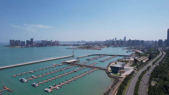 5.4K航拍-海口市国家帆船基地公共码头