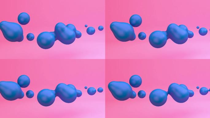 抽象三维软气球漂浮在空中