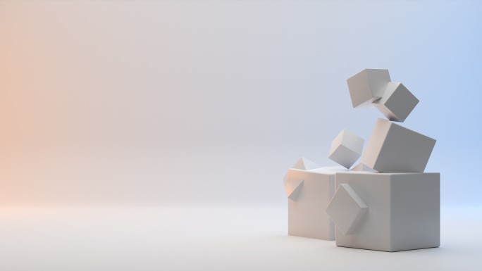 抽象形状立方体方块动画光影模型唯美背景