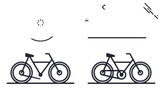 自行车训练线图标动画