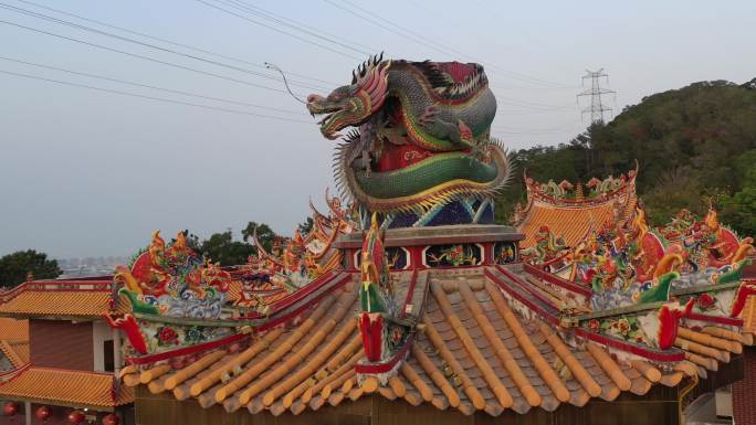 4K原素材-航拍厦门仙岳公园土地公庙