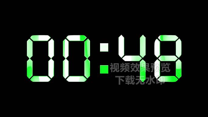 4K绿色液晶数字顺数2分钟通道