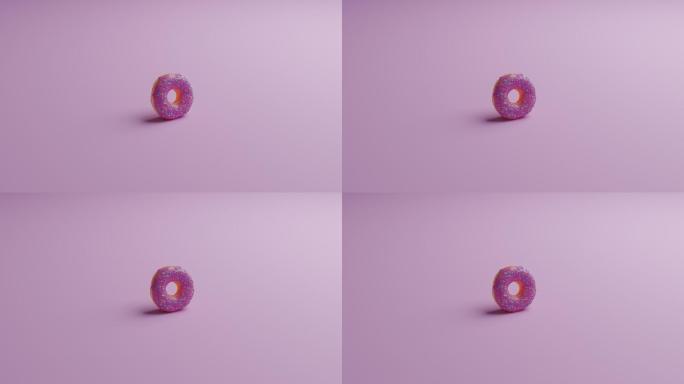 旋转的甜甜圈甜点糕点甜味点心动画素材