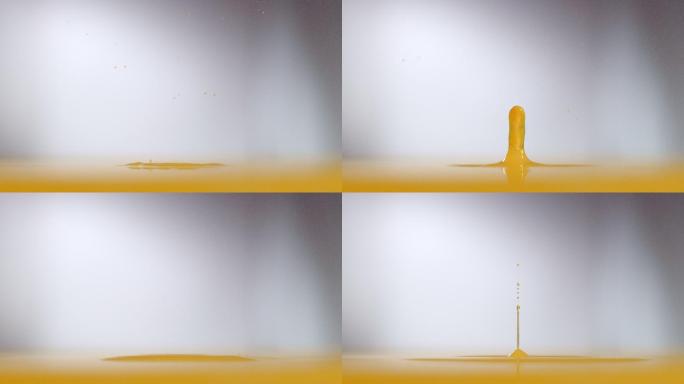 高速摄影橙汁水滴 跳动的色彩07