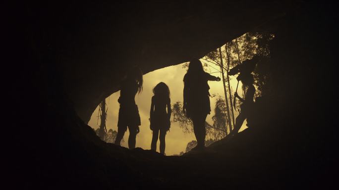 远古人类 山洞洞穴群居生活