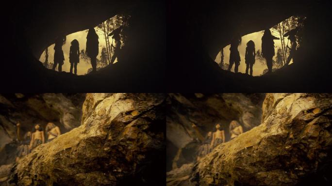 远古人类 山洞洞穴群居生活