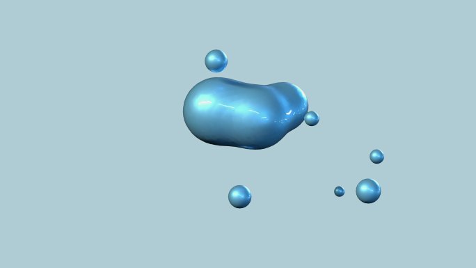 蓝色场景抽象气泡球浮动