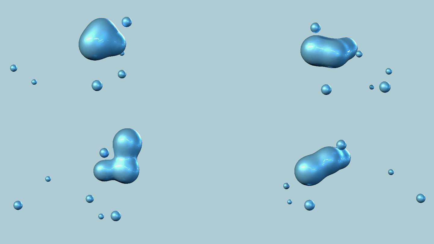 蓝色场景抽象气泡球浮动