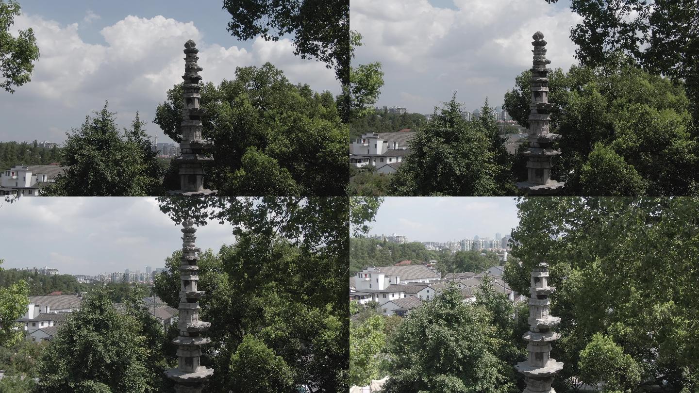 杭州西湖景区梵天寺经幢航拍