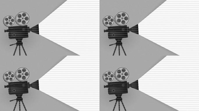 复古灰色电影摄影机动画