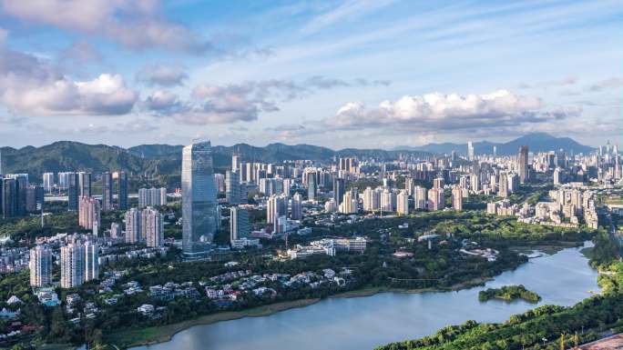 【正版素材】深圳华侨城湿地白天光影延时