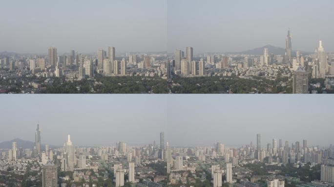 4K-log-航拍南京鼓楼区城市全景