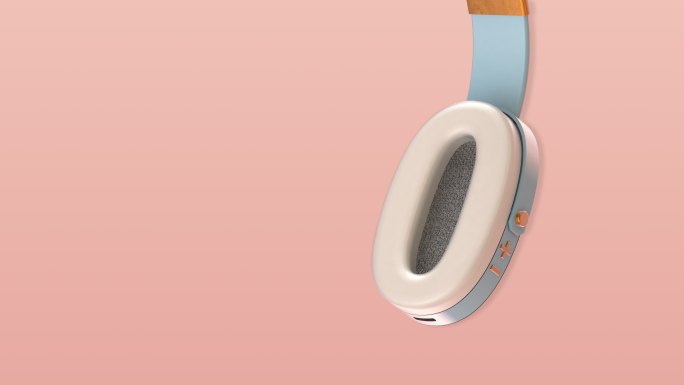 耳机3D背景卡通耳麦听歌听音乐