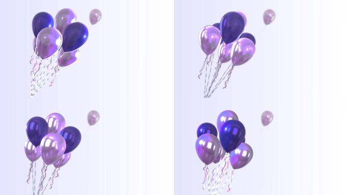 3D旋转气球背景氢气球放飞飘动