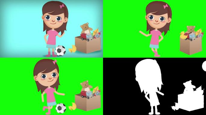 踢足球的可爱女孩卡通人物卡通女孩MG动画