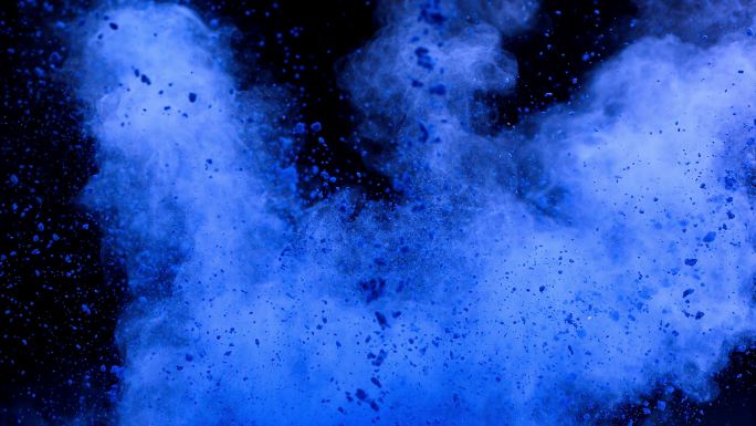 蓝色粉末爆炸动画特效动画合成元素光效