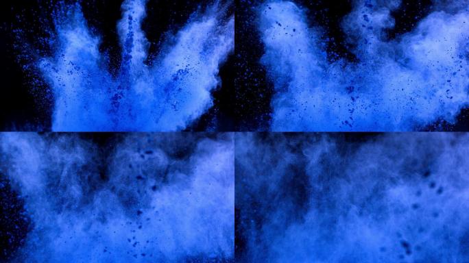蓝色粉末爆炸动画特效动画合成元素光效