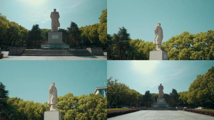 岳麓山东方红广场意气风发的毛主席雕像