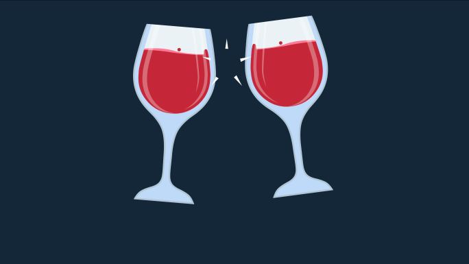 两个红酒杯，为庆祝活动干杯。