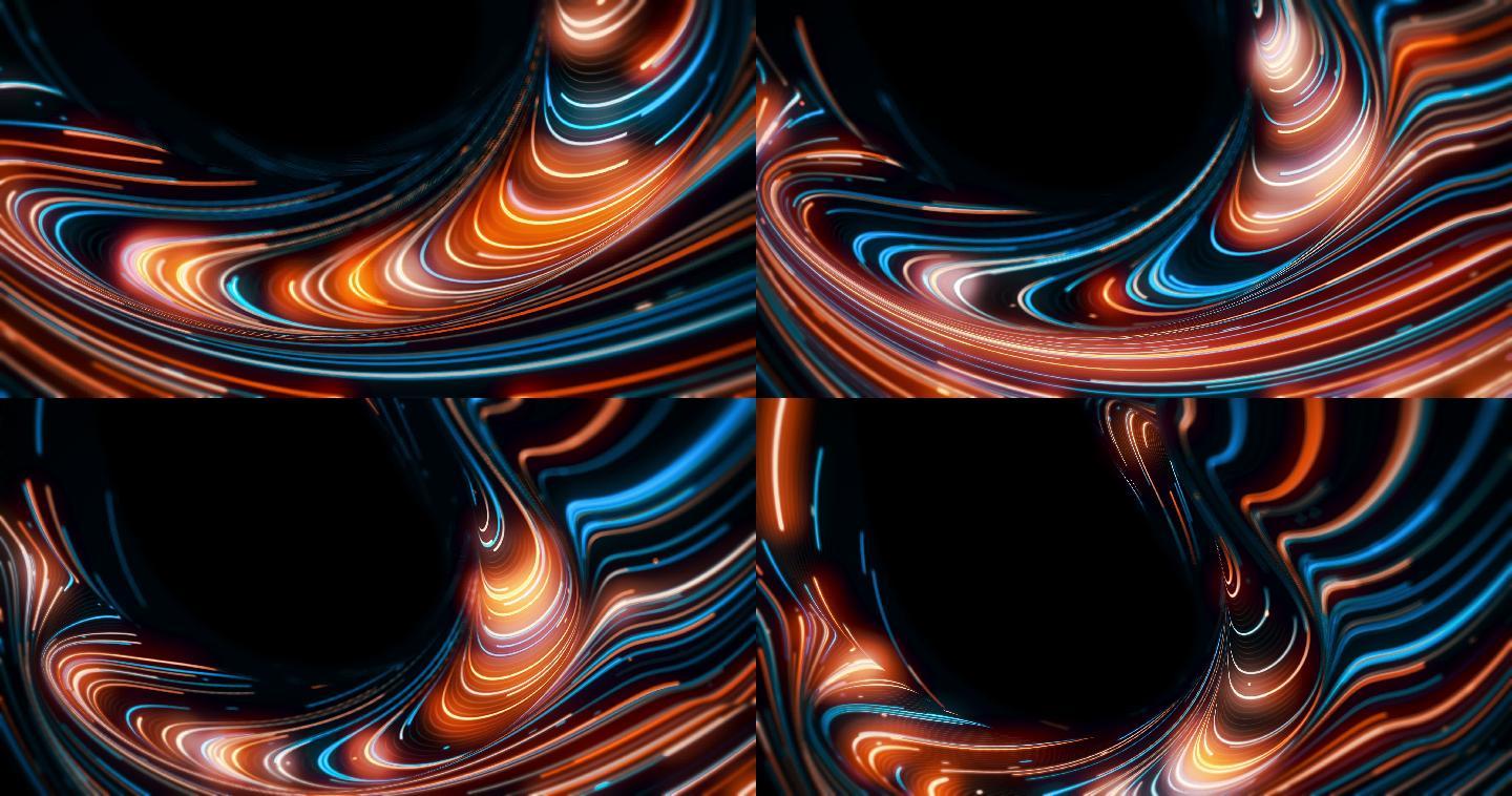 抽象的漩涡线和颗粒动画