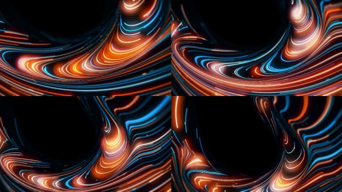 抽象的漩涡线和颗粒动画