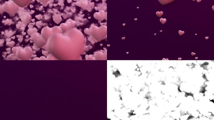 心形动画背景抽象泡泡数字3D