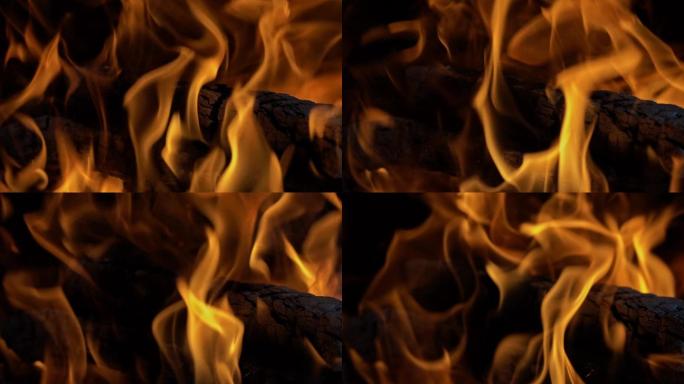 燃烧着的木头火烧木头烈火火焰