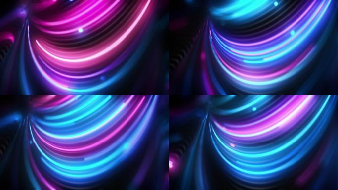 抽象蓝紫色漩涡线流光粒子唯美飘动光斑