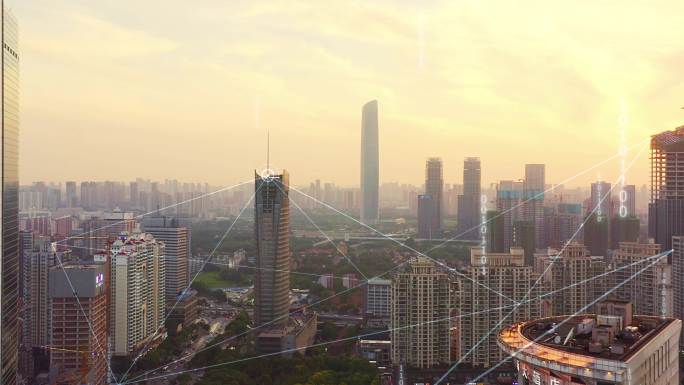 智慧城市连线连接科技感AI云平台