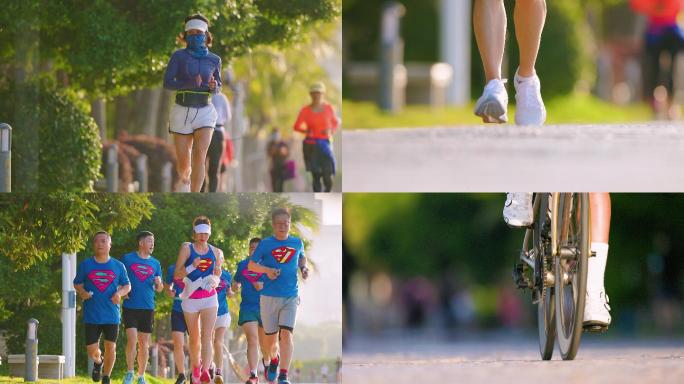 永不止步：升格拍摄公园爱跑运动员矫健身影