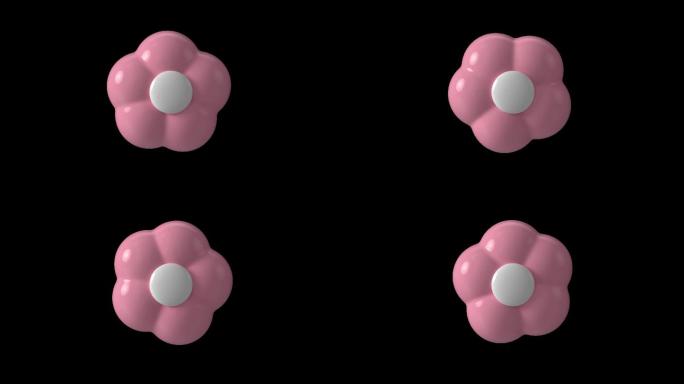 粉色花朵卡通风格特效视频