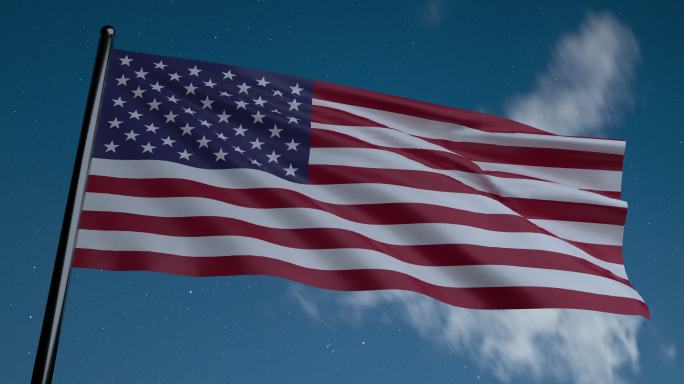 美国国旗特效视频3D简约