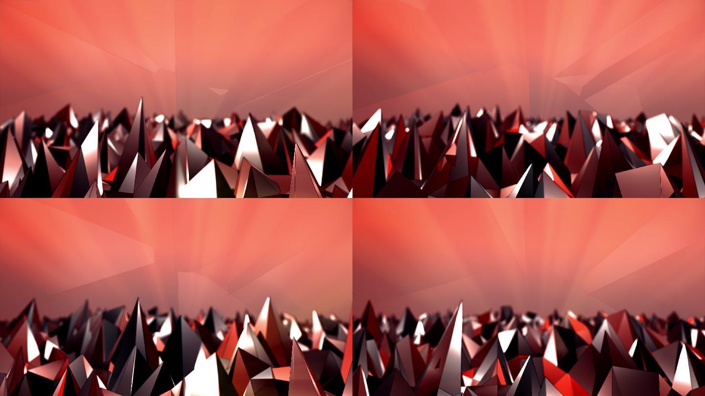 抽象多边形背景红色动画