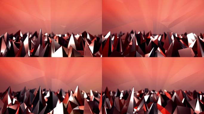 抽象多边形背景红色动画