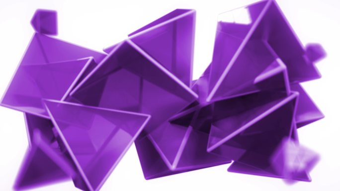 紫色3D旋转三角形立体动画
