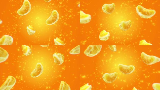 橙色水果背景特效视频