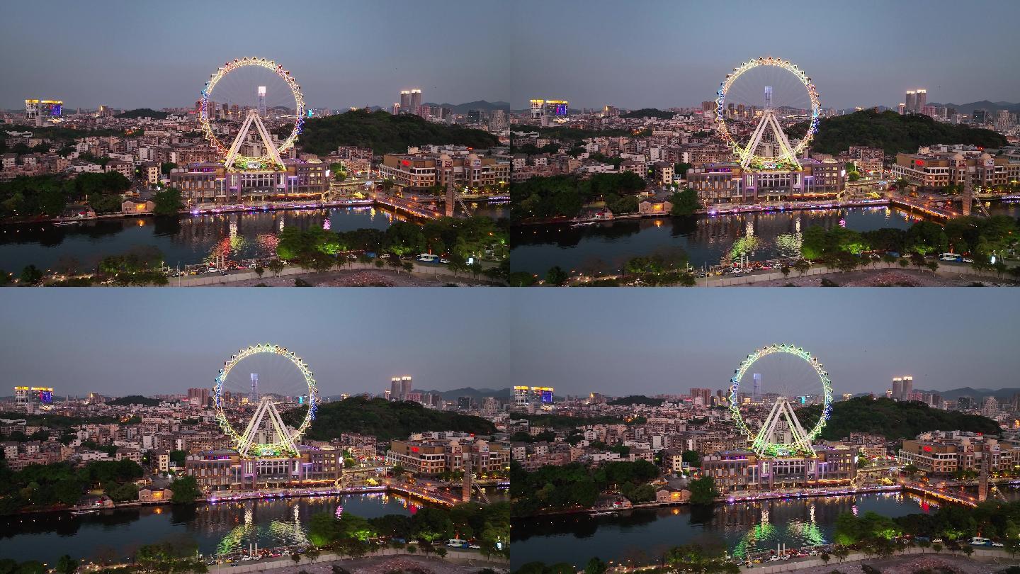 【4K超清航拍】中山市兴中广场摩天轮夜景
