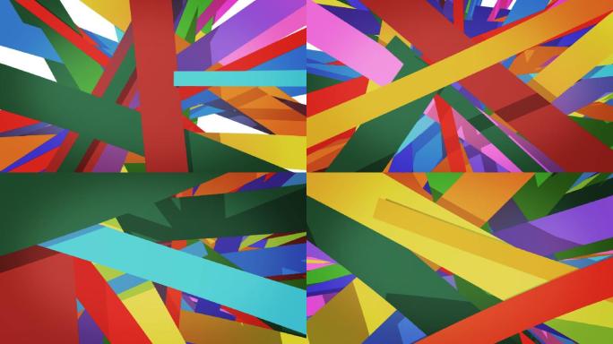 彩色线条动画素材视频元素