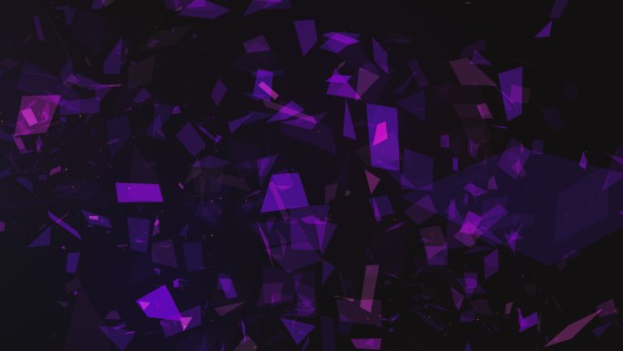 旋转的多边形动画空间简洁紫色破碎图案运动