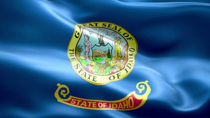 爱达荷州旗帜特效视频3D
